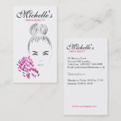 Moderne vrouwelijke Zwarte Witte Roze Chic Mode Me Visitekaartje (Voorkant / Achterkant)