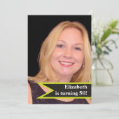 Moderne vrouwen 50ste verjaardag eenvoudige foto kaart (Staand voorkant)