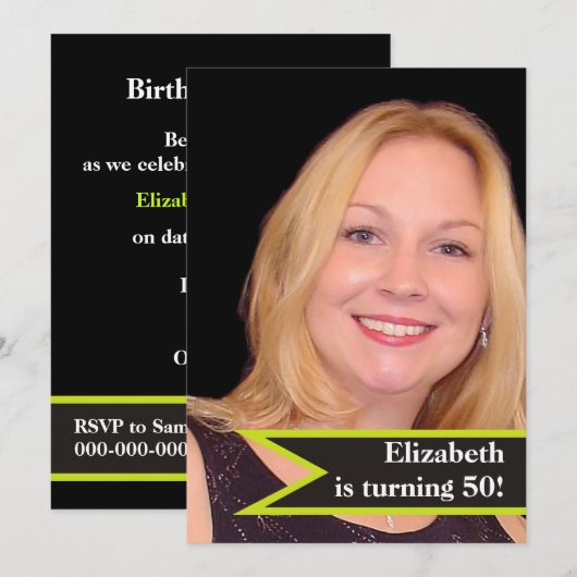 Moderne vrouwen 50ste verjaardag eenvoudige foto kaart (Voorkant / Achterkant)