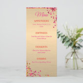 Moderne Vrouwen 50ste Verjaardag Goud Roze Hoge Ha Menu (Staand voorkant)