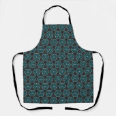 Moderne Vrouwen Fancy Zwart Wit Blauwgroen Dot Art Schort (Voorkant)
