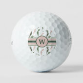 Moderne vrouwen Golfers Monogram Golfballen (Voorkant)