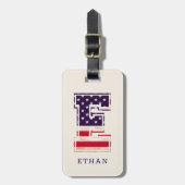 Moderne VS Vlag Monogram E Bagagelabel (Voorkant verticaal)