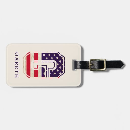 Moderne VS Vlag Monogram G Bagagelabel (Voorkant horizontaal)