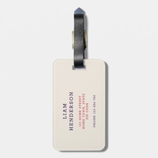 Moderne VS Vlag Monogram L Bagagelabel (Achterkant verticaal)