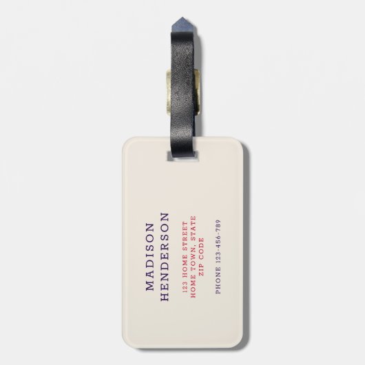 Moderne VS vlag monogram M Bagagelabel (Achterkant verticaal)