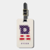 Moderne VS Vlag Monogram R Bagagelabel (Voorkant verticaal)