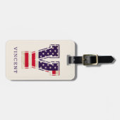 Moderne VS Vlag Monogram V Bagagelabel (Voorkant horizontaal)