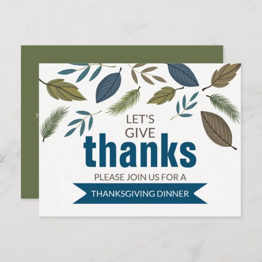 Moderne vulling, Thanksgiving binnenuitnodiging Briefkaart (Voorkant / Achterkant)