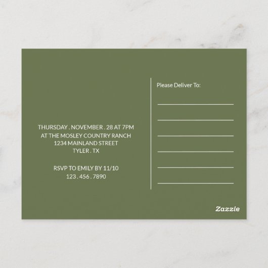 Moderne vulling, Thanksgiving binnenuitnodiging Briefkaart (Achterkant)