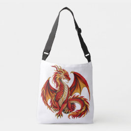Moderne vurige draak crossbody tas