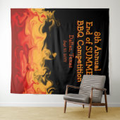 Moderne Vuur Vlammen BBQ Kook Uitdaging Competitie Wandkleed (In Situ (horizontaal))