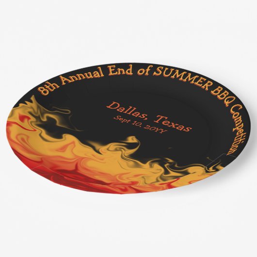 Moderne vuurgevechten BBQ sluiten concurrentie uit Papieren Bordje (Gekanteld)