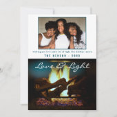 Moderne vuurhaard Cozy kerstfoto Kaart (Voorkant)