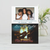 Moderne vuurhaard Cozy kerstfoto Kaart (Staand voorkant)