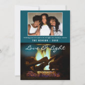 Moderne vuurhaard Cozy kerstfoto Kaart (Voorkant)