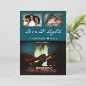 Moderne vuurhaard Cozy kerstfoto Kaart (Staand voorkant)