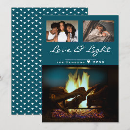 Moderne vuurhaard Cozy kerstfoto Kaart