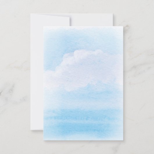 Moderne Vuurtoren Aquarel Scheepvaart Bruiloft Bedankkaart (Achterkant)