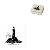 Moderne Vuurtoren Ex Libris Bibliotheek Maatwerk Rubberstempel (Gestempeld)