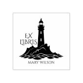 Moderne Vuurtoren Ex Libris Bibliotheek Maatwerk Rubberstempel (Afrduk)