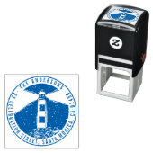 Moderne Vuurtoren Ronde Familienaam Retouradres Zelfinktende Stempel (In situ)