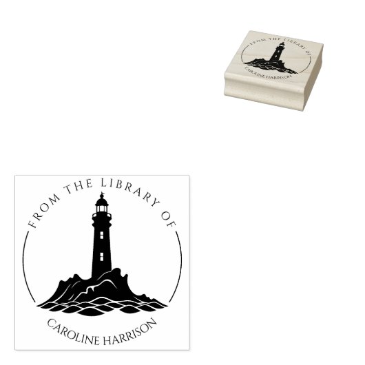 Moderne vuurtoren uit de bibliotheek van rubberstempel (Gestempeld)