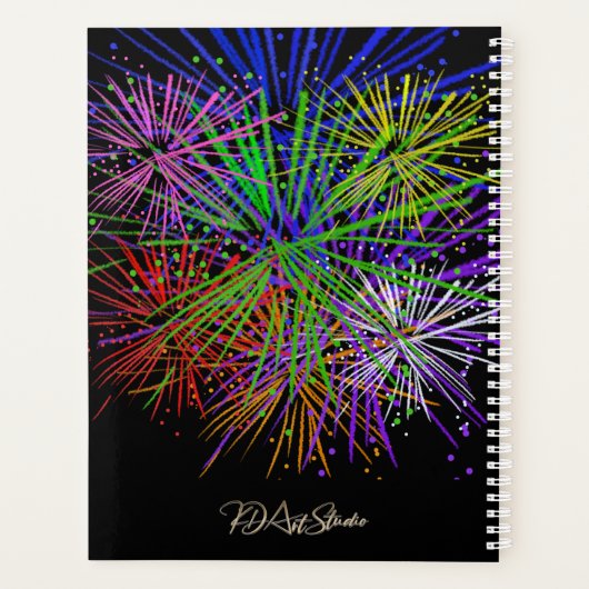 Moderne Vuurwerk Nieuwjaarsplanner Planner (Achterkant)