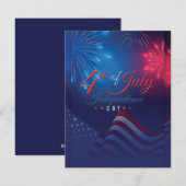 Moderne vuurwerk, vierde juli feestdagenkaart (Voorkant / Achterkant)