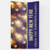 Moderne vuurwerk voor zwart-wit en gouden vuurwerk spandoek (Verticaal)