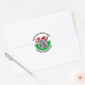 Moderne Wales QR-code stickers, Welshe vlag Ronde Sticker (Envelop)