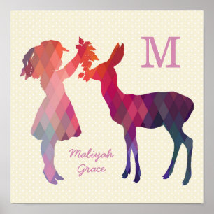 Moderne  wandafdruk voor meisjes en vrouwen poster