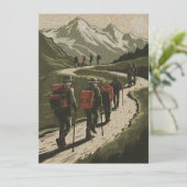 Moderne wandelberg Vintage Feestdagenkaart (Staand voorkant)