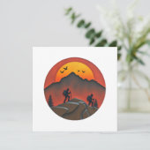 Moderne wandelvakantie in de bergen kaart (Staand voorkant)