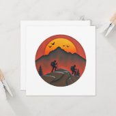 Moderne wandelvakantie in de bergen kaart (Voorkant / Achterkant in situ)