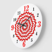 Moderne wandklok in optisch ontwerp rood (Hoek)