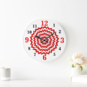 Moderne wandklok in optisch ontwerp rood (Huis)