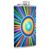 Moderne wandklok met levendige radiale regenboog z heupfles (Rechts)