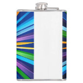 Moderne wandklok met levendige radiale regenboog z heupfles (Achterkant)