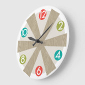 Moderne wandklok uit het midden van de eeuw - kleu (Hoek)