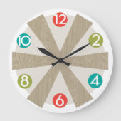 Moderne wandklok uit het midden van de eeuw - kleu (Voorkant)