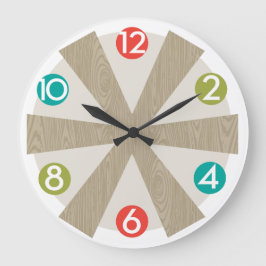 Moderne wandklok uit het midden van de eeuw - kleu