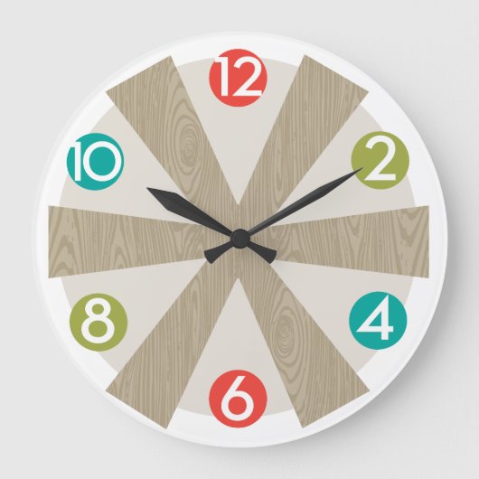 Moderne wandklok uit het midden van de eeuw - kleu (Voorkant)