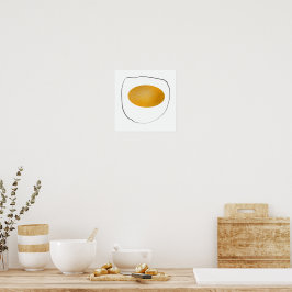 Moderne wandkunst keuken grappig voedsel ei poster