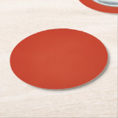 Moderne Warm Red Grainy Texture Ronde Kartonnen Onderzetter (Gebogen)