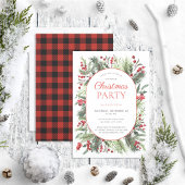 Moderne Warm Red Winter Pset Kerstfeest Kaart