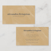 Moderne warme aardachtige bruine minimalistische N Visitekaartje (Voorkant / Achterkant)