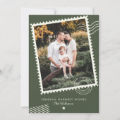 Moderne warme familie foto Schattige stempel Feestdagenkaart (Voorkant)