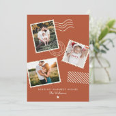 Moderne warme gezinsfoto leuke stempel feestdagenkaart (Staand voorkant)