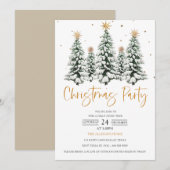 Moderne warme kerststerren kerstfeest uitnodiging (Voorkant / Achterkant)